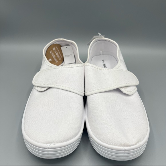 NEXT White Plimsolls Sneakers Canvas with Velcro Closure - UK size 6 - Picture 8 of 11
